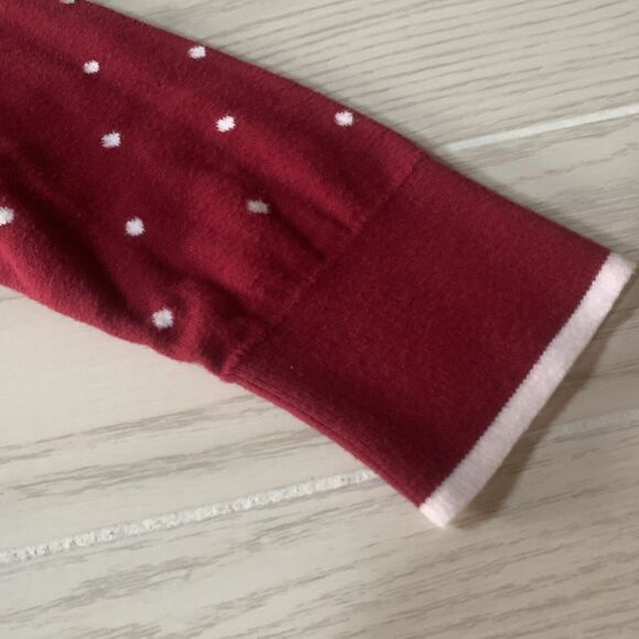 Lands End Girls‎ Medium Sweater Red With White Hearts - Picture 5 of 9